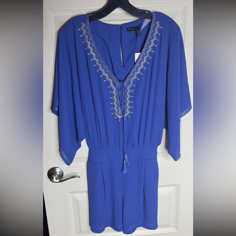 NWT White House Black Market Blue Romper, women size 2